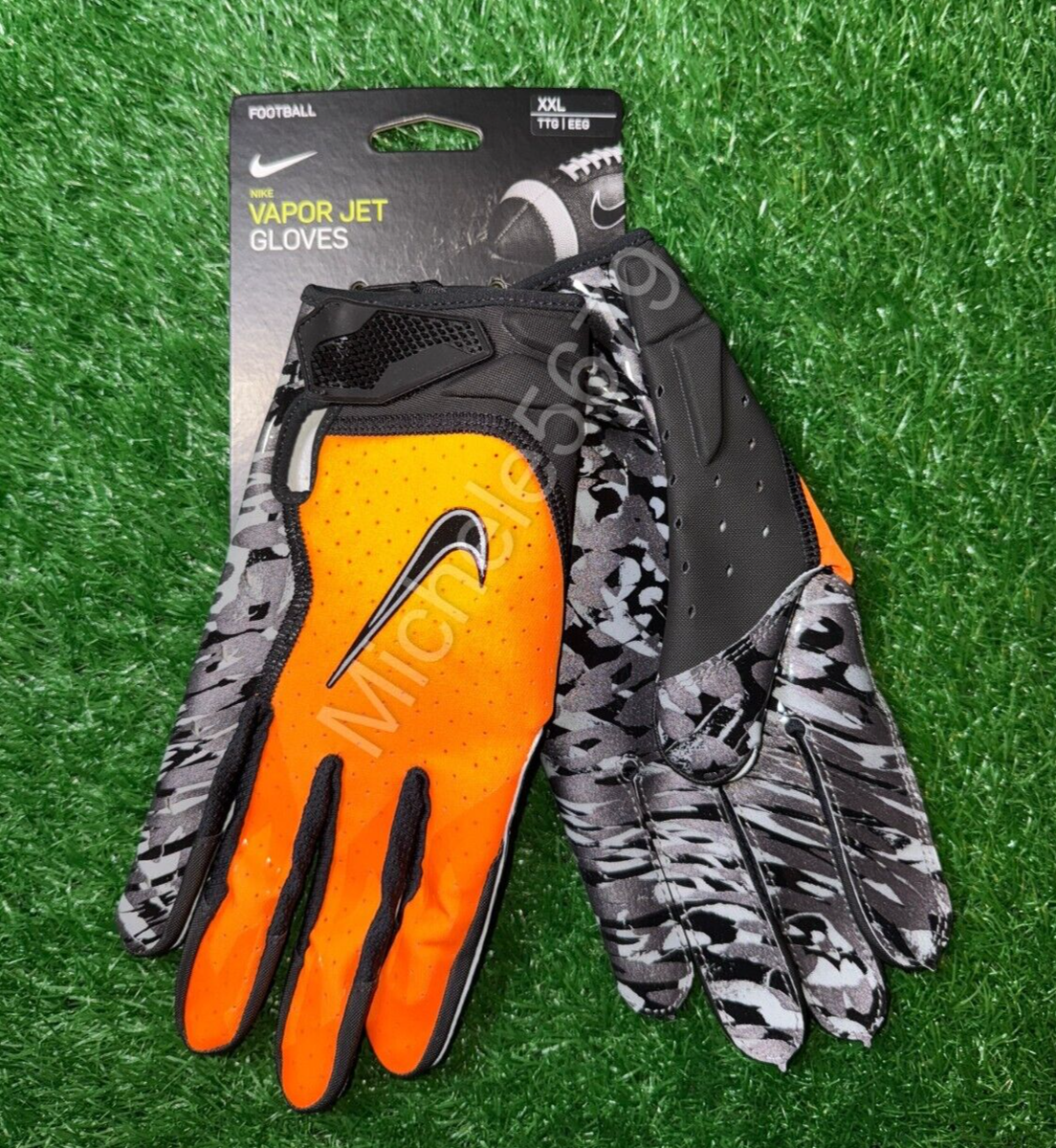 Nike NFL OBJ PE Vapor Jet 6.0 Football Gloves Orange Black Camo