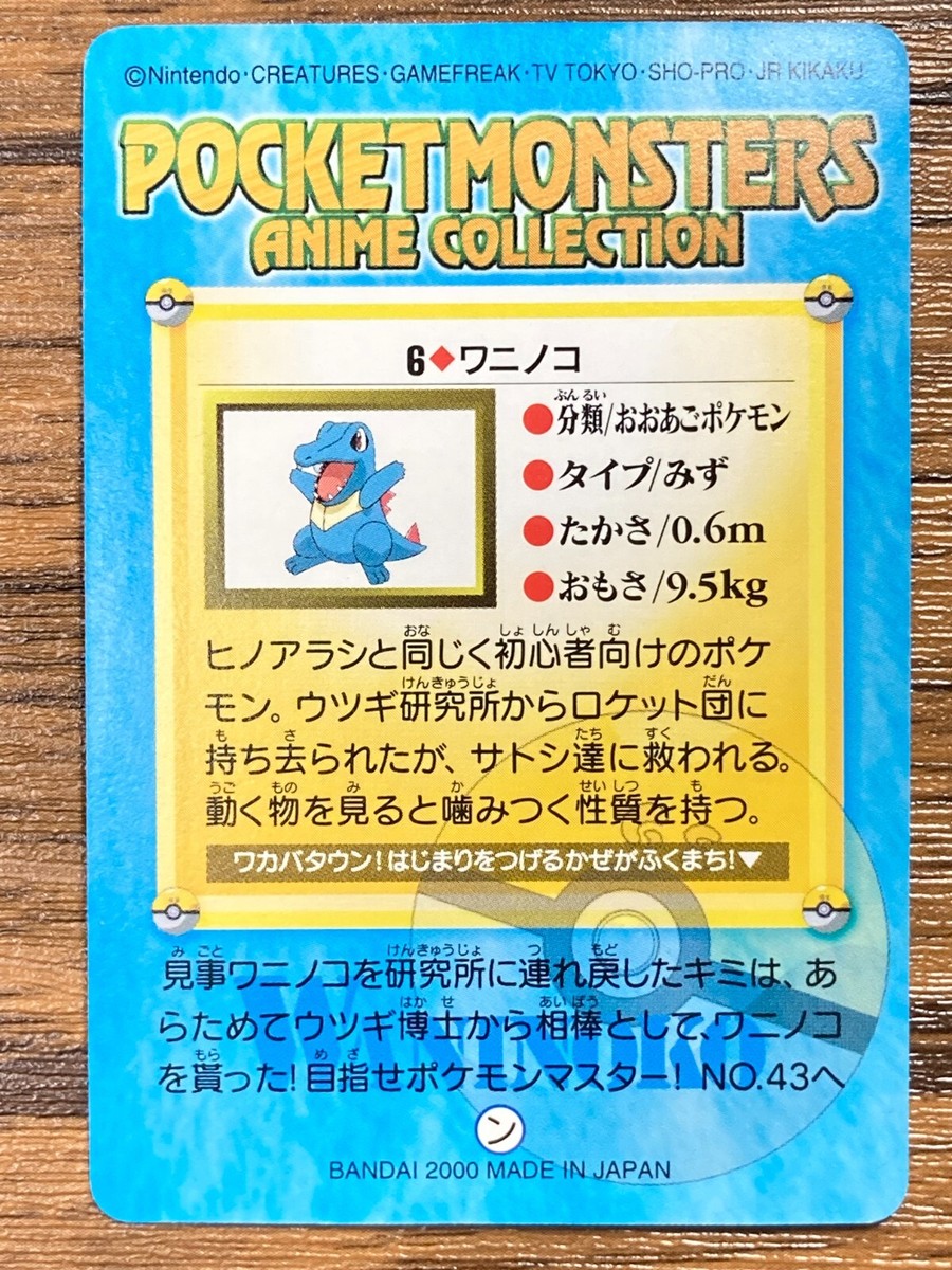 Pokemon Carddass Card Bandai Anime Collection 6 Totodile Pikachu
