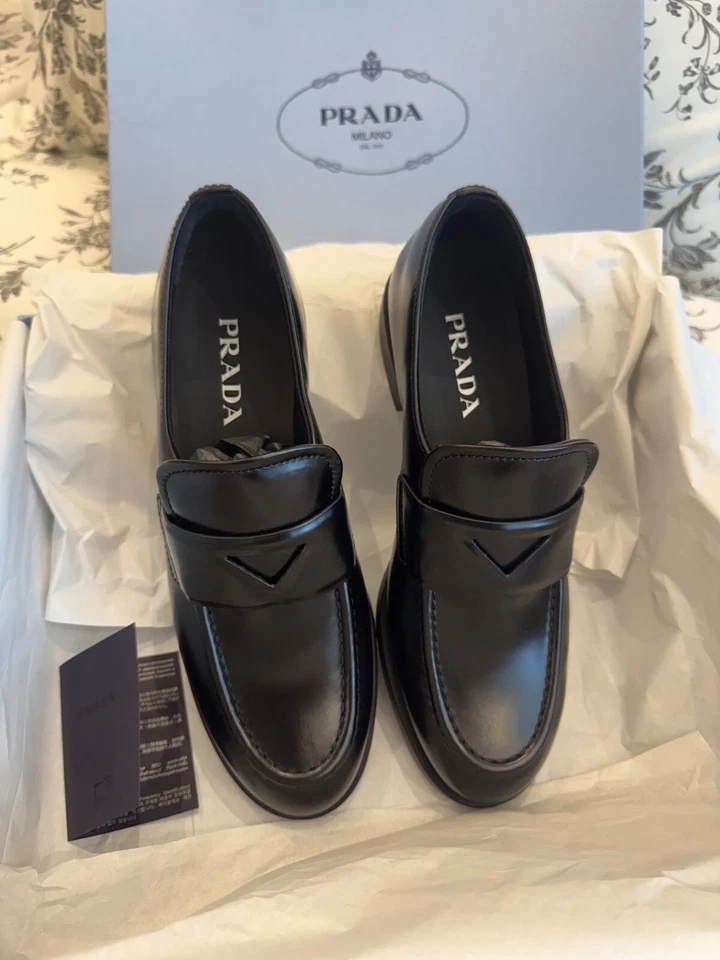 mocassins noir femme prada - Photo 2/4