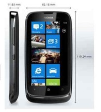 Original Nokia Lumia 610 3G WIFI GPS 8GB Storage Windows Mobile Phone