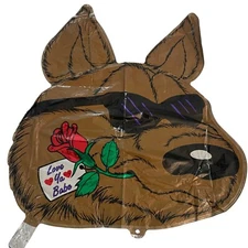 I love Ya babe Puppy Dog in sunglasses mylar balloon anagram vintage 25.5 Inch