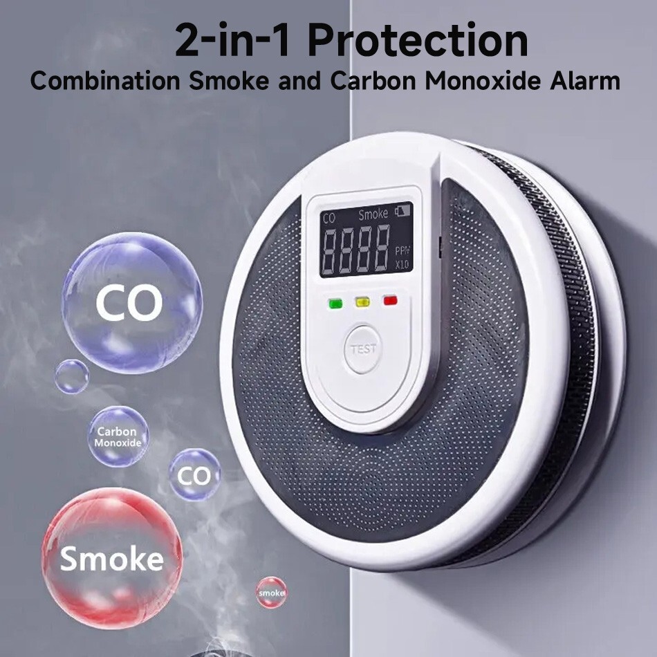 Smoke and Carbon Monoxide (CO) Detector 10-Years Fire Alarms with Voice Speaker