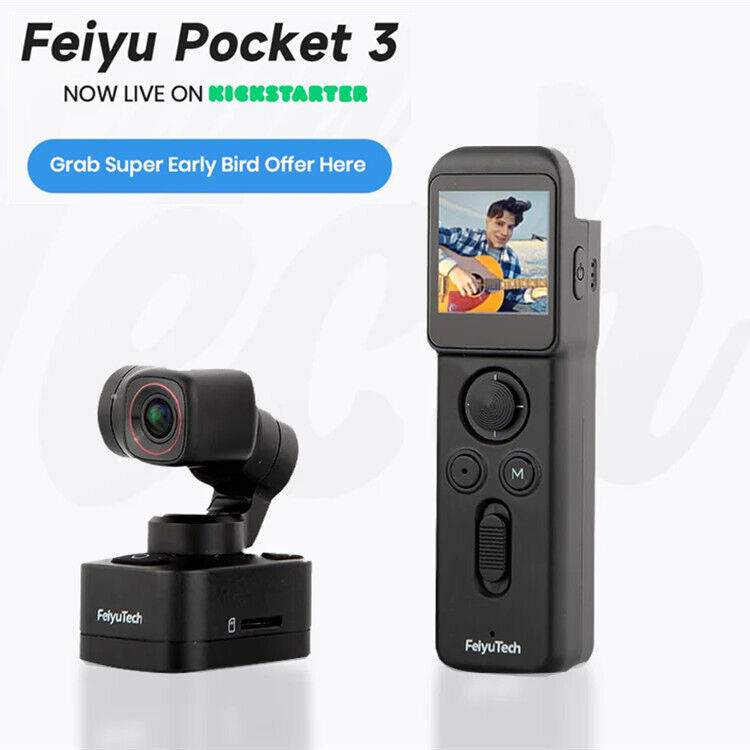 Feiyu Pocket 3 4K Vlog Action Camera 3-axis Gimbal Magnetic Body