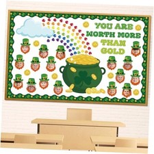 79Pcs St. Patrick  s Day Bulletin Board Set Classroom Door Decorations,Lucky