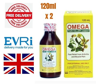 OMEGA SCHMERZMITTEL Liniment 120 ml x 2 Original Muskelschmerzen Arthritis Linderung