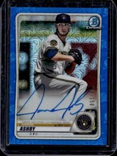 2020 Bowman Aaron Ashby Chrome Prospect Auto Mega Box Mojo Blue Refractor #/150