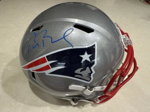 Tom Brady Signed Speed Replica Helmet Patriots Hologram Verification