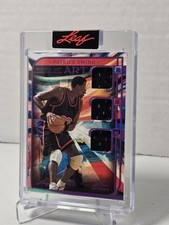 2023 PATRICK EWING LEAF ART OF SPORT TRIPLE GAME USED PATCH 5/5 NEW YORK KNICKS 