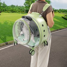 Rolling Pet Carrier Breathable Cat Carrier with Wheels Removal Shoulder Strap