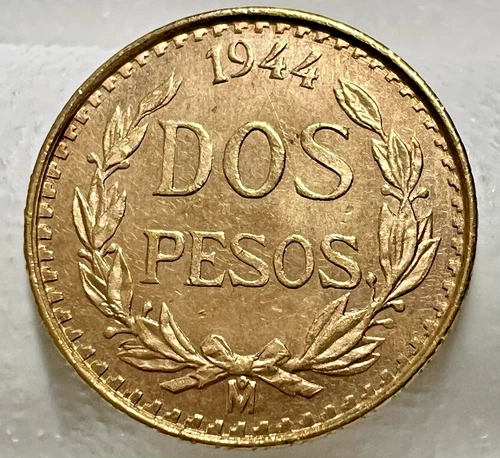 1944 Mexico 2 Pesos Gold — photo from the most recent tracked eBay sale