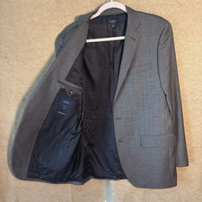 J. Crew Ludlow Blazer Mens 40R Gray Blue Wool Tollegno 1900 Italian