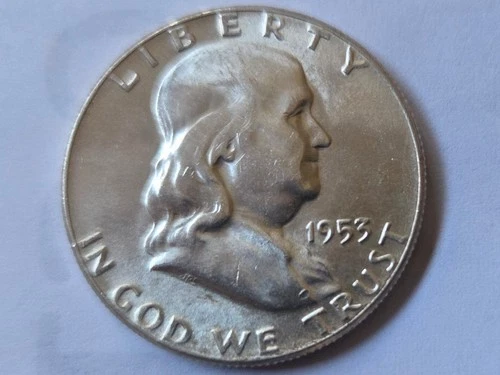 1953p Franklin Half Dollar AU