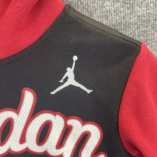 Air Jordan Hoodie Girls Medium Long Sleeve Black Red Pullover Basketball - Picture 2 of 8