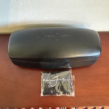 SEAN JOHN  Leather Hard Sunglass Case Black Clamshell w Cleaning Cloth NoGlasses