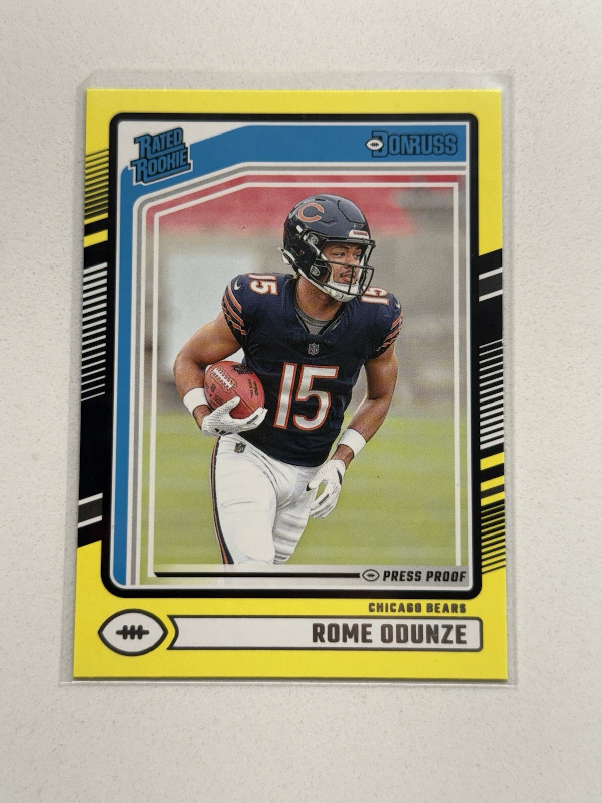Rated Rookie Rome Odunze #309 Press Proof Yellow (RC) - 2024 Panini Donruss 