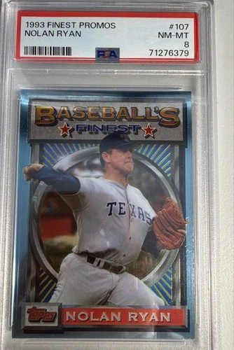 1993 Topps Finest - Promotional Samples Nolan Ryan #107 /5000 PSA 8