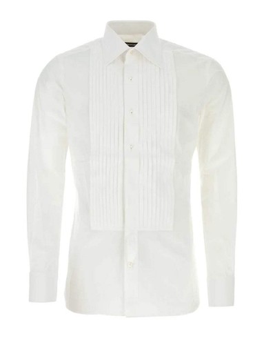 Tom Ford Men’s White 100% Cotton Tuxedo Button Down - Picture 2 of 3