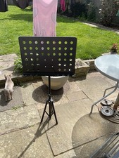 Adjustable Metal Music Stand – Foldable, Portable, Black