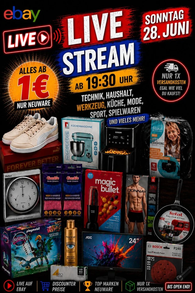 Discounter Baumarkt Restposten Stream 19:30 Uhr -Open End 28. Juni