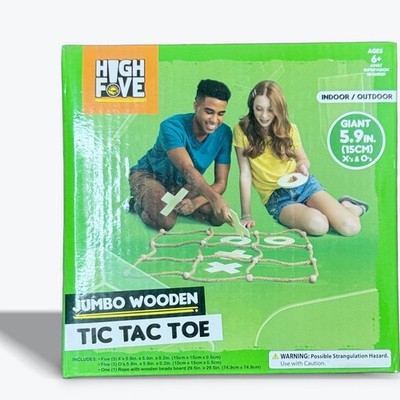 High Five Jumbo Lawn Game Wooden Tic Tac Toe Giant Outdoor Indoor Family Fun Set