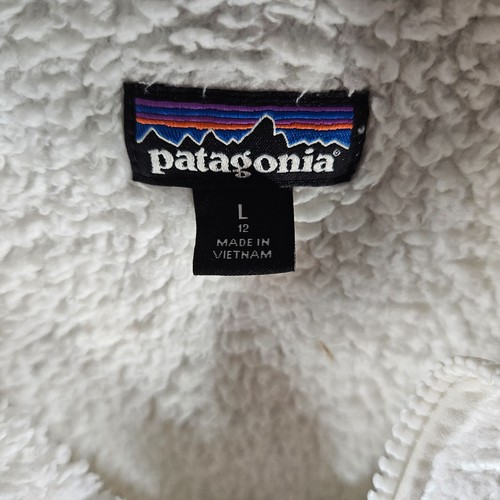 Patagonia Sweater Fleece Pullover Jacket 1/4 Zip Youth Large 12 White - Picture 2 of 7