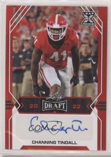 2022 Leaf Draft Auto Red Channing Tindall #BA-CT1 Auto 0q3