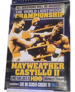 Vintage 2002 Floyd Mayweather vs. Jose Luis Castillo II Boxing Fight Poster HBO
