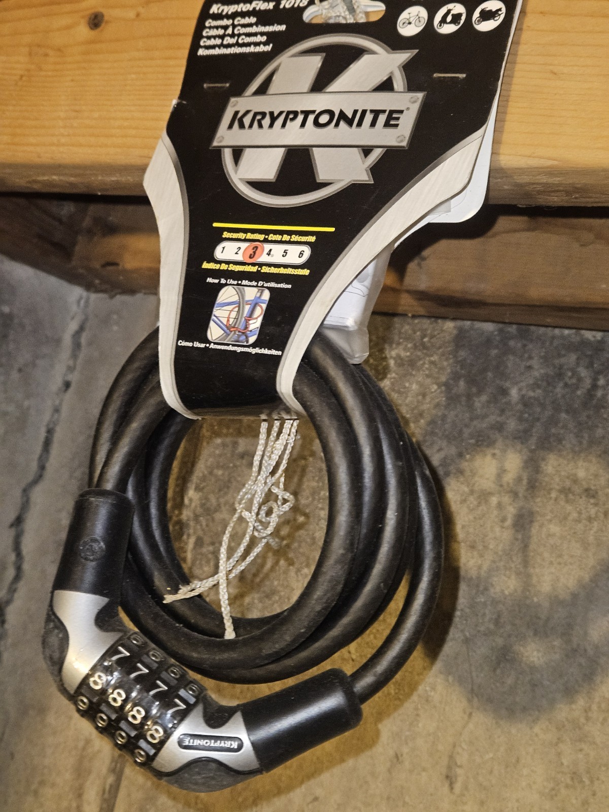 Kryptonite KryptoFlex 1018 Combination Cable Bike Lock Porta
