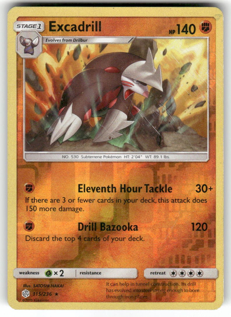 EXCADRILL - 115/236 - HP - Cosmic Eclipse - REVERSE HOLO Rare - Pokemon