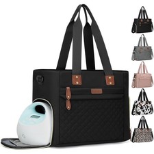 Diaper Bag Tote for Working Mom, Large Travel Diaper Tote for Mom and Dad wit...
