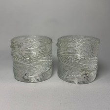 Set of 2 Lake Style Wrapped Glass Tealight Votive Candle Holders