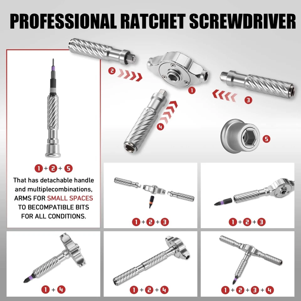 Ratchet Screwdriver Set, 66 in 1 magnetic Screwdriver sets, S2 Steel Bits, DI... - Image 3 of 4