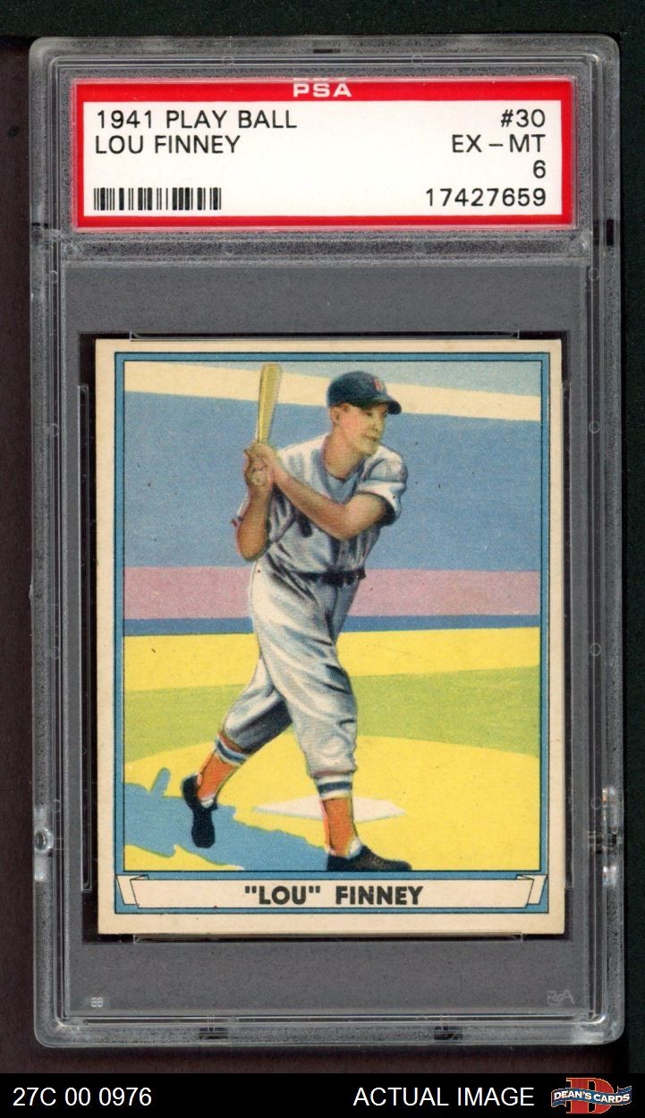 1941 Play Ball #30 Lou Finney Red Sox PSA 6 - EX/MT