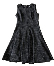 Tommy Hilfiger Sleeveless Black & White Tweed Fit & Flare Dress ~ Women’s 8
