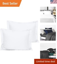 Luxurious 500 Thread Count Egyptian Cotton Pillow Shams - 20x26, 2 Pack in White