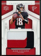 Kirk Cousins 2024 Panini National Treasures Framed Fabric Holo Silver #/25