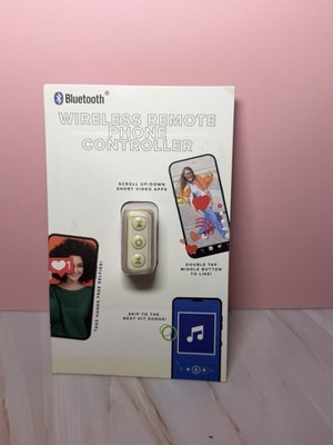 Vivitar Bluetooth Wireless Remote Phone Controller White Yellow Scroll Volume C 