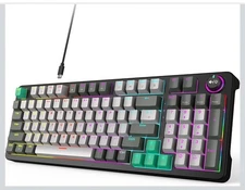 MOFII AK96 Mechanical Gaming Keyboard, Full Keys LED Backlit Programmable, Plug
