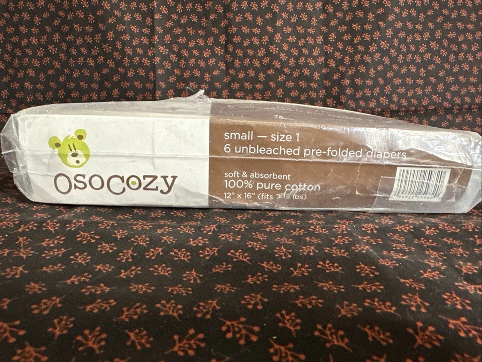 OsoCozy Size 1 Quantity 6, 7-15 LBs 100% Cotton Unbleached Pre-Folded Diapers - Image 3 of 4