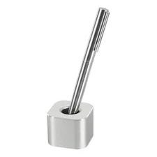 Aluminum Single Pen Stand Holder Pen Holder Base for Home Office, Silver