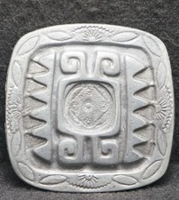 WK23147 VERY COOL VINTAGE 1970s  ABSTRACT ARTWORK  UNISEX PEWTER BELT BUCKLE