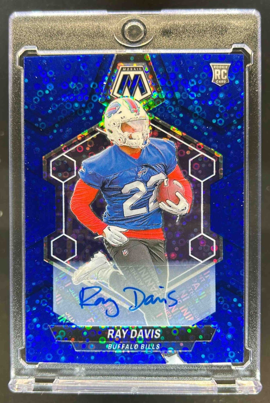 2024 Mosaic Ray Davis Rookie Auto RC No Huddle Blue Prizm #387 Bills