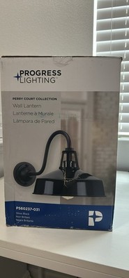 Perry Court 1-Light Gloss Black Outdoor Wall Lantern P560237-031