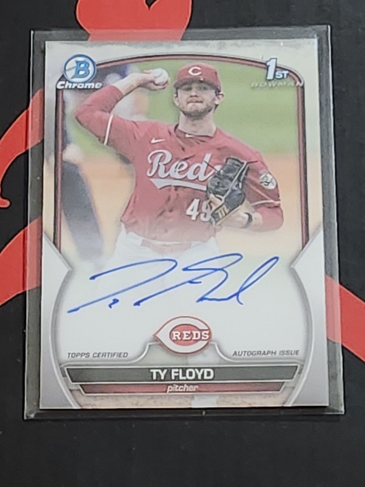 2023 Bowman Draft - Chrome Prospect 1st Autographs #CDA-TF Ty Floyd - Reds