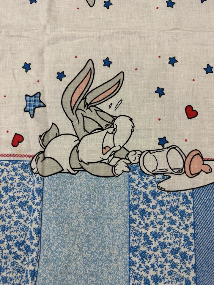 Vtg Warner Brothers Baby Looney Tunes Fabric Tweety Bugs 45" x 19" - Image 3 of 4