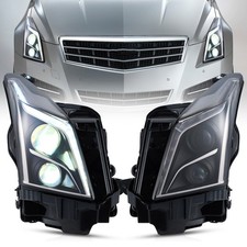 2*VLAND Full LED Headlights For 2013-2017 2018 Cadillac ATS Dynamic & Animation