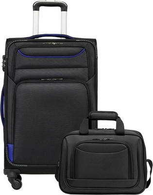 Mittlerer Koffer-Set 2tlg Schwarz+Blau