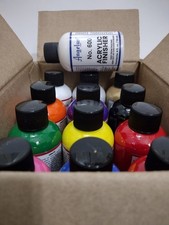 Angelus Leather Paint 4oz Set Of 12 w/Acrylic Finisher