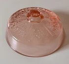 Vintage Federal Pink Depression Sharon Cabbage Rose Glass Butter Dish Lid Only