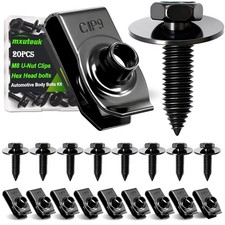 M8-1.25 U-Nut Clips Hex Head Automotive Body Fender Bolts Kit for Most Cars